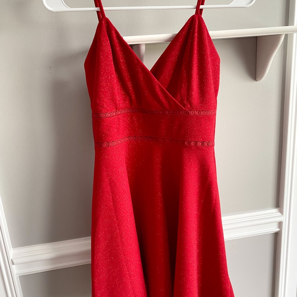 Sparkly Red Skater Dress